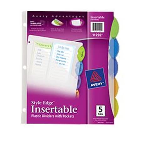 Inkinjection Style Edge Insertable Plastic Dividers With Pockets, 5-Tab Set IN22350